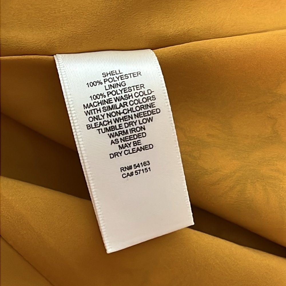 Eliza J Floral Dress Womens Size 8 Mustard Yellow Flutter Sleeve - Picture 8 of 11